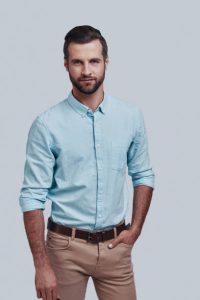 پیراهن مردانه آبی جلوه ای شیک و ظاهر چشمگیر