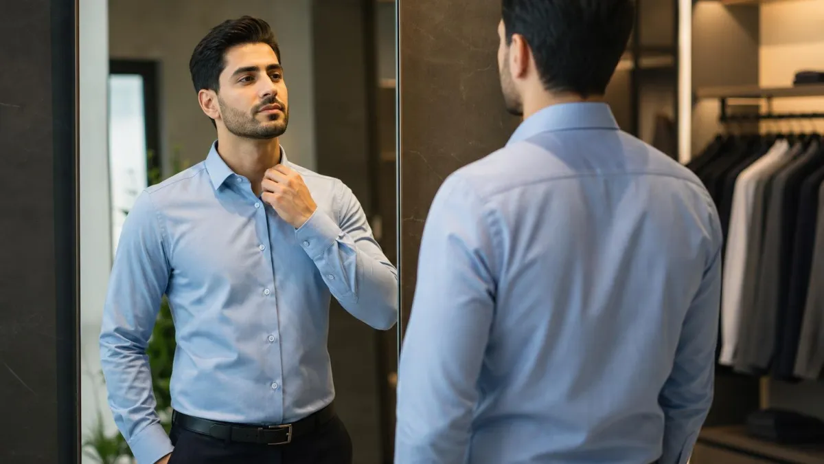 پیراهن مردانه هنری با دوخت ماندگار